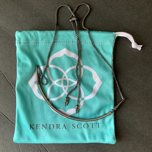 Kendra Scott Jewelry - Kendra Scott 'Scottie' Adjustable Pendant Necklace Hematite Metal White …